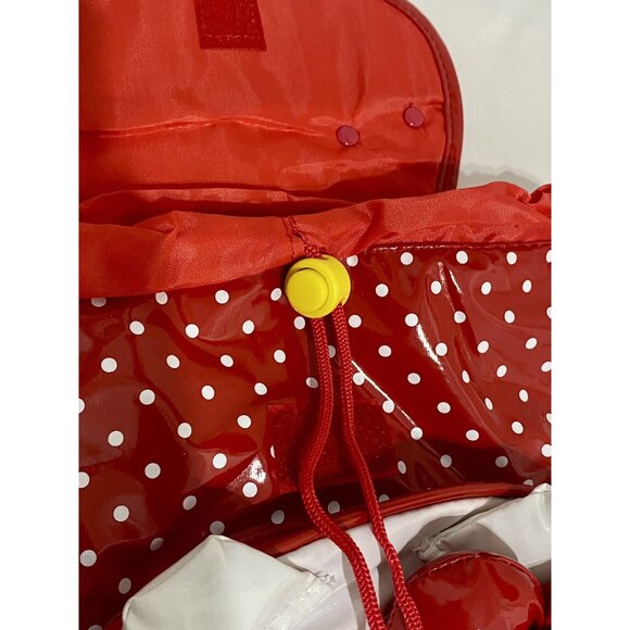 Sanrio Hello Kitty Red Polka Dot Backpack Bag Yellow Straps Flower NWT New - Picture 10 of 12